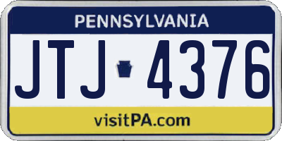 PA license plate JTJ4376