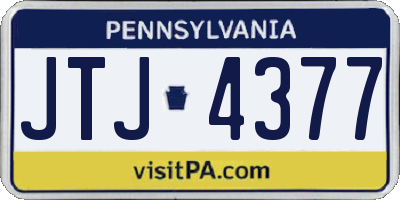 PA license plate JTJ4377