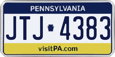 PA license plate JTJ4383