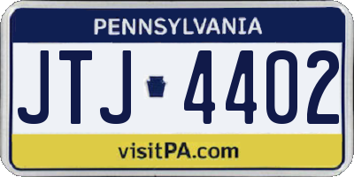 PA license plate JTJ4402