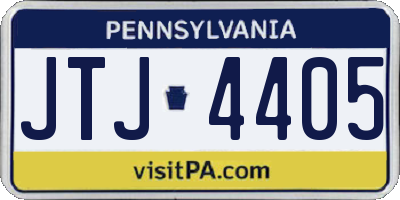 PA license plate JTJ4405