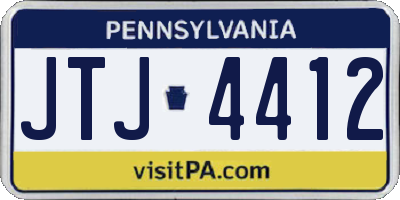 PA license plate JTJ4412