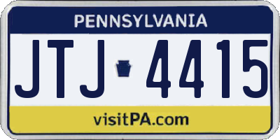 PA license plate JTJ4415