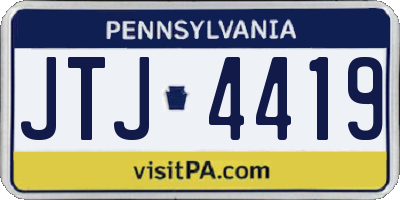 PA license plate JTJ4419