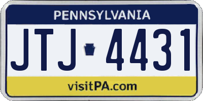 PA license plate JTJ4431