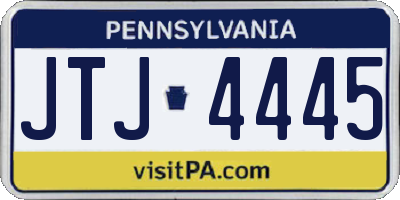 PA license plate JTJ4445