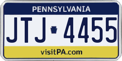 PA license plate JTJ4455