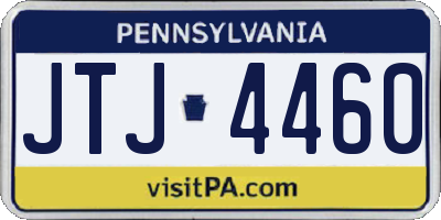 PA license plate JTJ4460