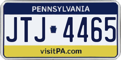 PA license plate JTJ4465
