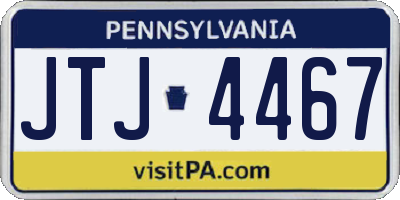 PA license plate JTJ4467