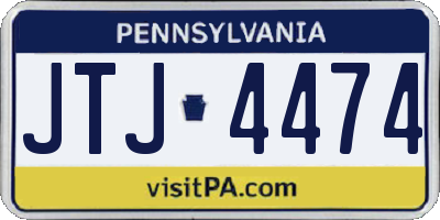 PA license plate JTJ4474