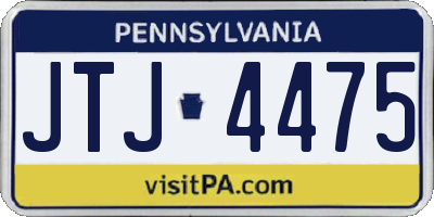 PA license plate JTJ4475