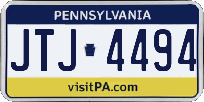 PA license plate JTJ4494