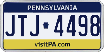 PA license plate JTJ4498