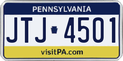 PA license plate JTJ4501