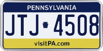 PA license plate JTJ4508