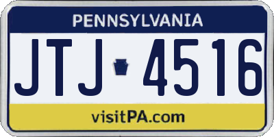 PA license plate JTJ4516