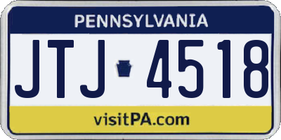 PA license plate JTJ4518
