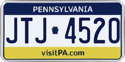 PA license plate JTJ4520