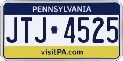 PA license plate JTJ4525