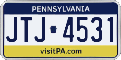 PA license plate JTJ4531