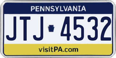 PA license plate JTJ4532