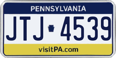 PA license plate JTJ4539