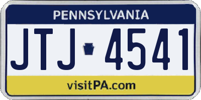 PA license plate JTJ4541