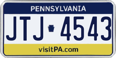 PA license plate JTJ4543