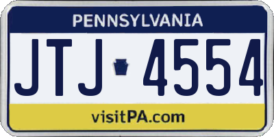 PA license plate JTJ4554