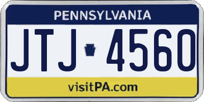 PA license plate JTJ4560
