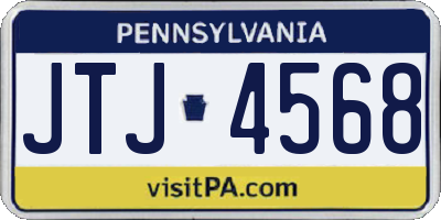 PA license plate JTJ4568