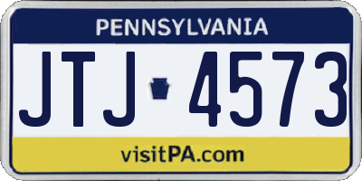 PA license plate JTJ4573