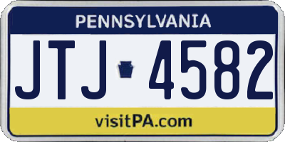 PA license plate JTJ4582