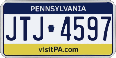 PA license plate JTJ4597