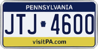 PA license plate JTJ4600