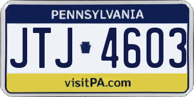 PA license plate JTJ4603