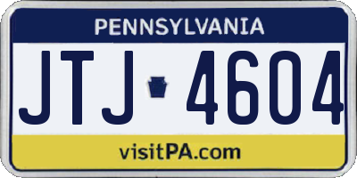 PA license plate JTJ4604