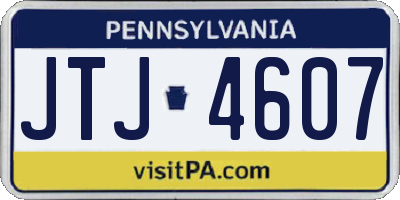 PA license plate JTJ4607