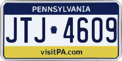 PA license plate JTJ4609