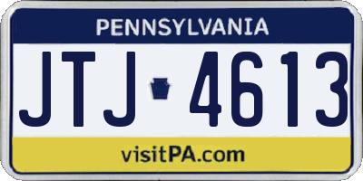 PA license plate JTJ4613