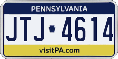 PA license plate JTJ4614