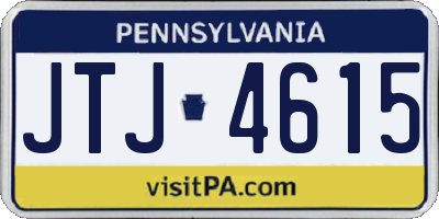 PA license plate JTJ4615