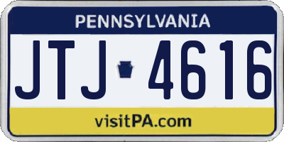 PA license plate JTJ4616