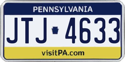 PA license plate JTJ4633