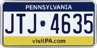 PA license plate JTJ4635