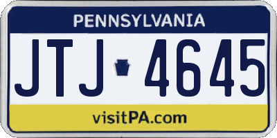 PA license plate JTJ4645