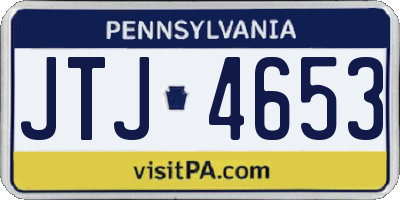 PA license plate JTJ4653