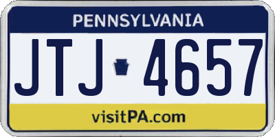 PA license plate JTJ4657