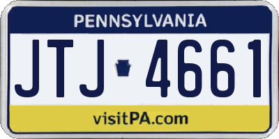 PA license plate JTJ4661